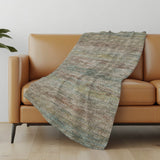 50" X 70" Beige Brown And Yellow Abstract Polyester Woven Plush Throw Blanket