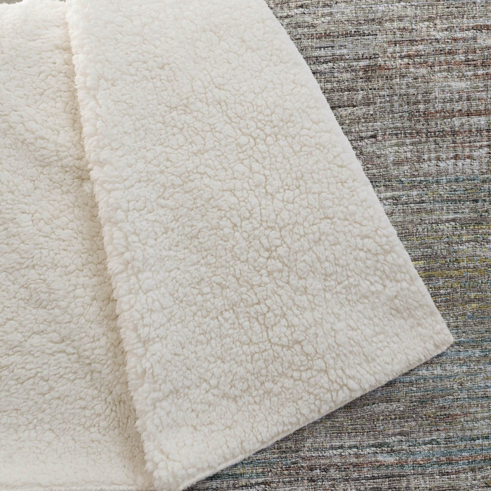 50" X 70" Beige Brown And Yellow Abstract Polyester Woven Plush Throw Blanket