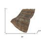 50" X 70" Brown And Blue Abstract Polyester Woven Plush Throw Blanket