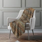 50" X 70" Brown And Blue Abstract Polyester Woven Plush Throw Blanket