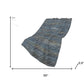 50" X 70" Blue And Gold Abstract Polyester Woven Plush Throw Blanket