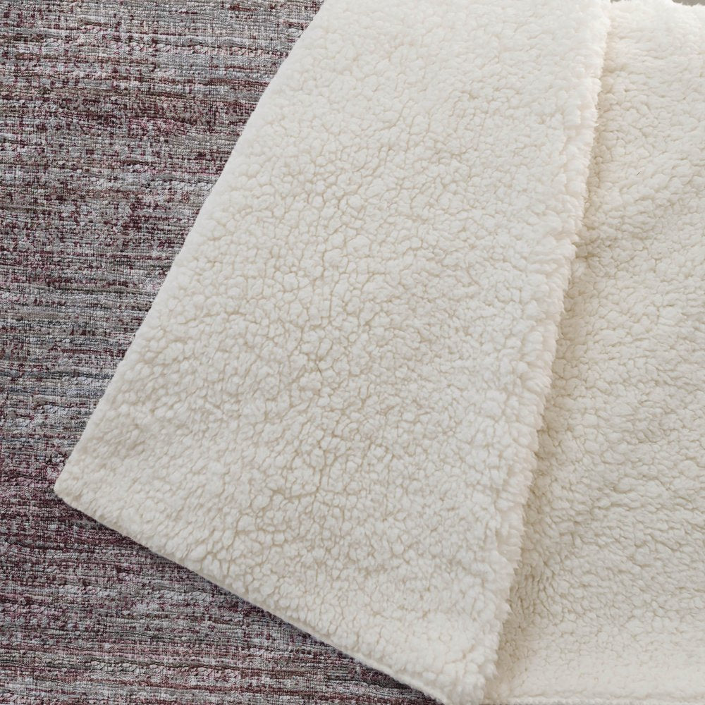 50" X 70" Burgundy And Beige Abstract Polyester Woven Plush Throw Blanket