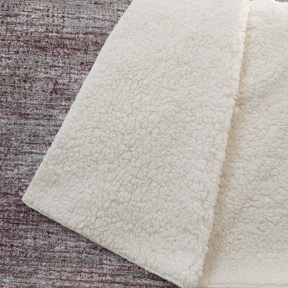 50" X 70" Burgundy And Beige Abstract Polyester Woven Plush Throw Blanket