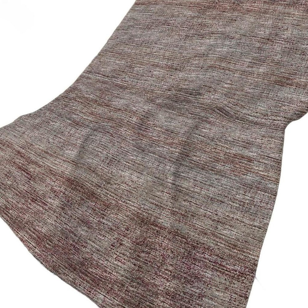 50" X 70" Burgundy And Beige Abstract Polyester Woven Plush Throw Blanket