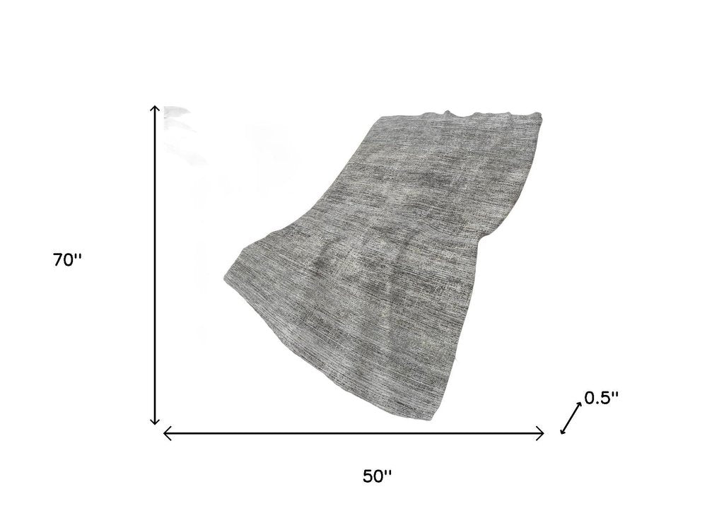 50" X 70" Silver And Gray Abstract Polyester Woven Plush Throw Blanket