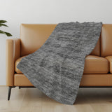 50" X 70" Gray And Silver Abstract Polyester Woven Plush Throw Blanket