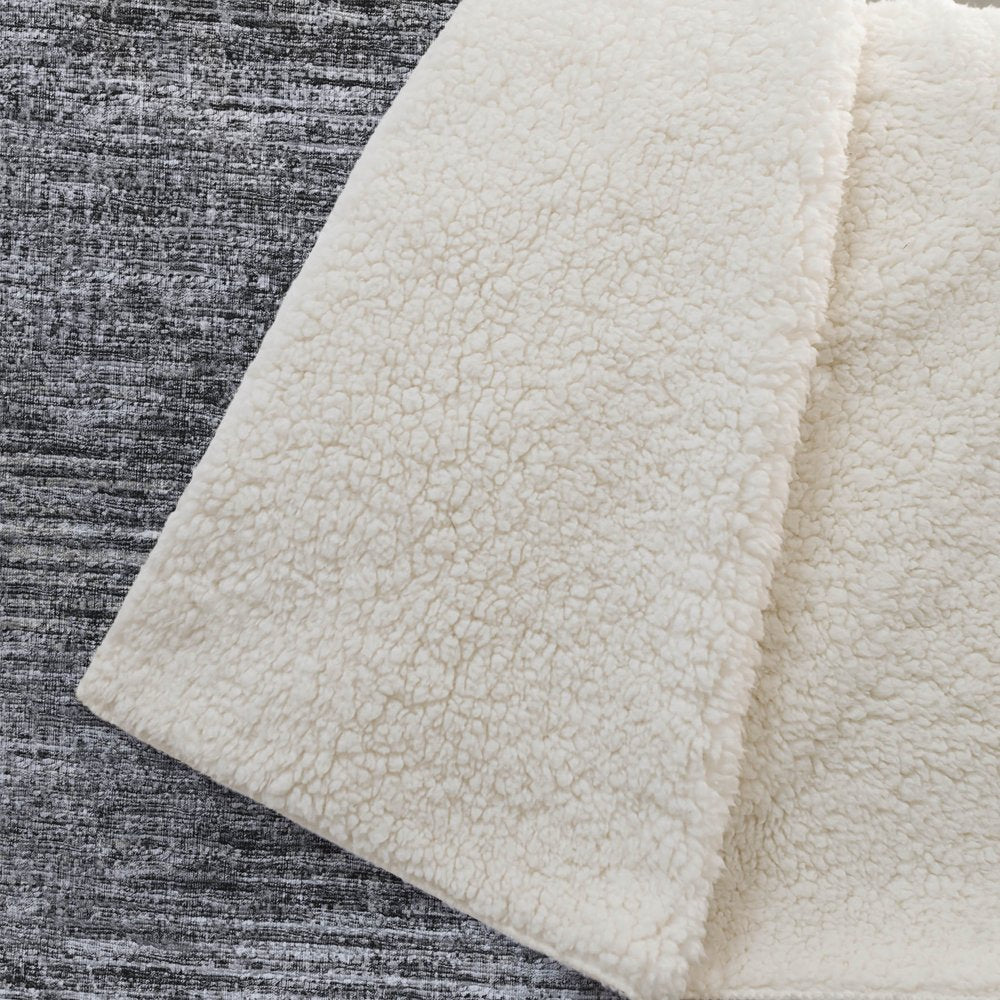 50" X 70" Gray And Silver Abstract Polyester Woven Plush Throw Blanket