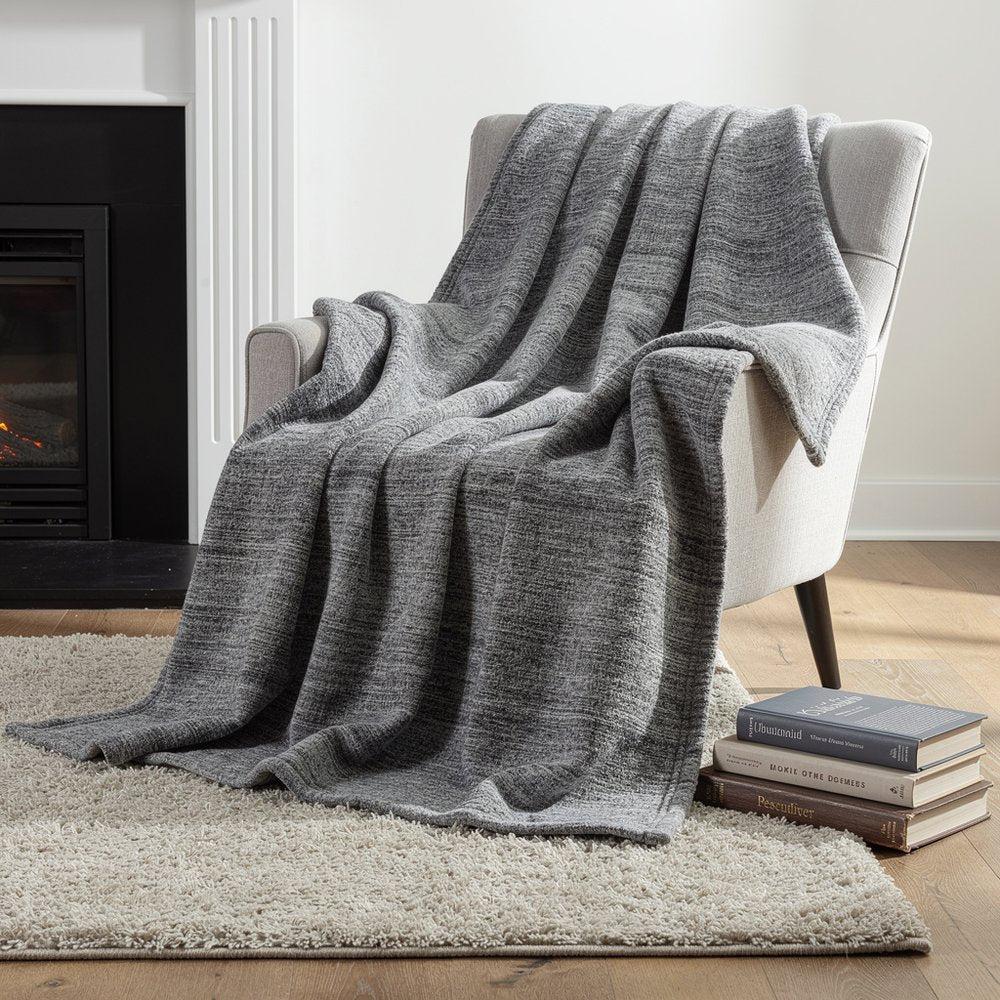 50" X 70" Gray And Silver Abstract Microfiber Plush Throw Blanket