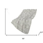 50" X 70" Beige And Charcoal Geometric Polyester Woven Plush Throw Blanket