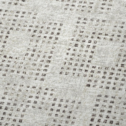 50" X 70" Beige And Charcoal Geometric Polyester Woven Plush Throw Blanket