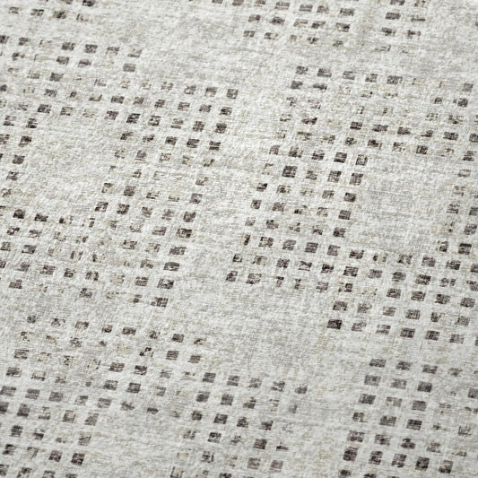 50" X 70" Beige And Charcoal Geometric Polyester Woven Plush Throw Blanket