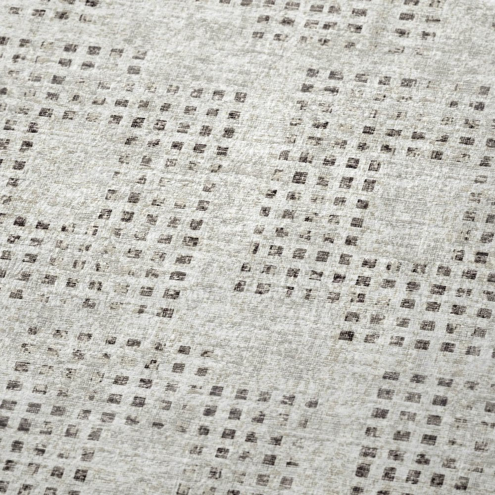 50" X 70" Beige And Charcoal Geometric Polyester Woven Plush Throw Blanket