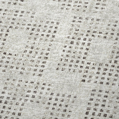 50" X 70" Beige And Charcoal Geometric Polyester Woven Plush Throw Blanket