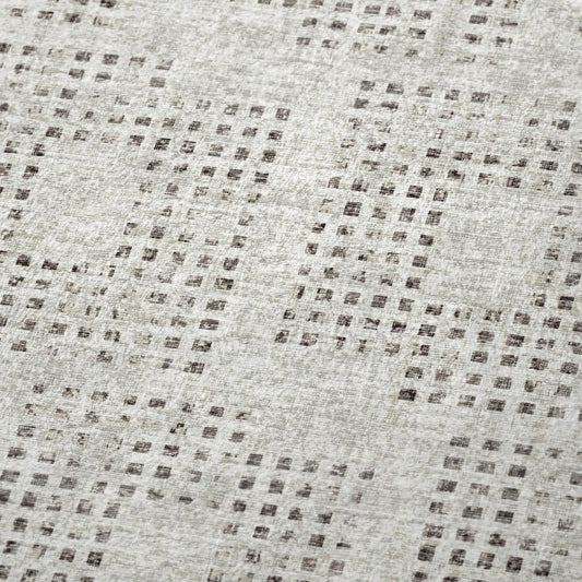 50" X 70" Beige And Charcoal Geometric Polyester Woven Plush Throw Blanket