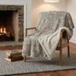 50" X 70" Cinnamon And Beige Geometric Polyester Woven Plush Throw Blanket