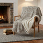 50" X 70" Cinnamon And Beige Geometric Polyester Woven Plush Throw Blanket