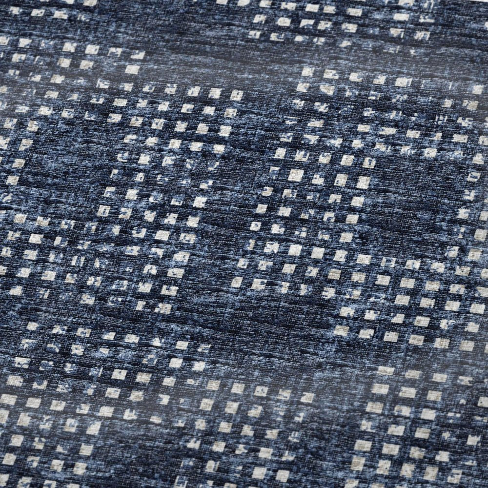 50" X 70" Blue And Ivory Geometric Polyester Woven Plush Throw Blanket