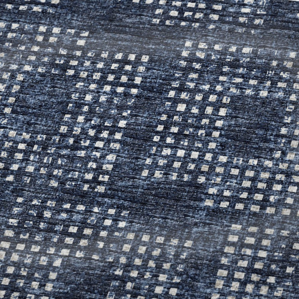 50" X 70" Blue And Ivory Geometric Polyester Woven Plush Throw Blanket