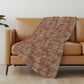 50" X 70" Brown And Beige Geometric Polyester Woven Plush Throw Blanket