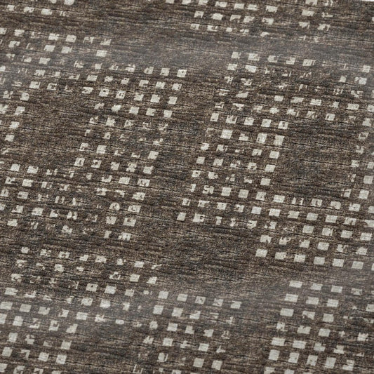 50" X 70" Brown And Ivory Geometric Polyester Woven Plush Throw Blanket