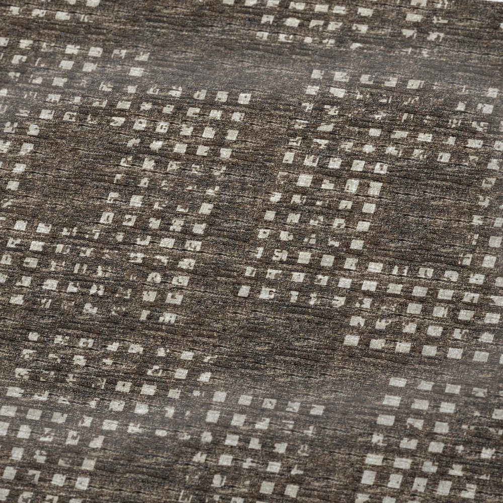 50" X 70" Brown And Ivory Geometric Polyester Woven Plush Throw Blanket