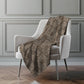 50" X 70" Brown And Ivory Geometric Polyester Woven Plush Throw Blanket