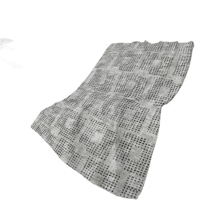 50" X 70" Gray And Silver Geometric Polyester Woven Plush Throw Blanket