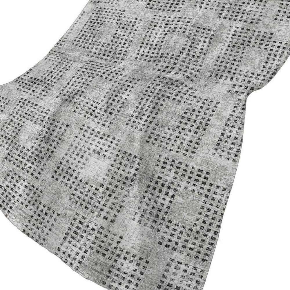 50" X 70" Gray And Silver Geometric Polyester Woven Plush Throw Blanket