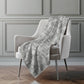 50" X 70" Gray And Silver Geometric Polyester Woven Plush Throw Blanket