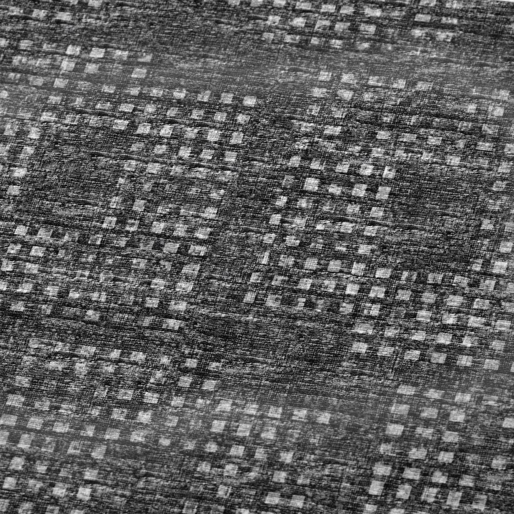 50" X 70" Black And Silver Geometric Polyester Woven Plush Throw Blanket