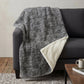 50" X 70" Black And Silver Geometric Polyester Woven Plush Throw Blanket