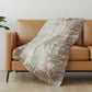 50" X 70" Brown And Beige Abstract Polyester Woven Plush Throw Blanket