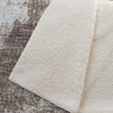 50" X 70" Brown And Beige Abstract Polyester Woven Plush Throw Blanket