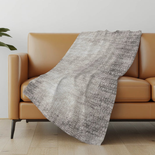50" X 70" Coffee And Beige Abstract Polyester Woven Plush Throw Blanket