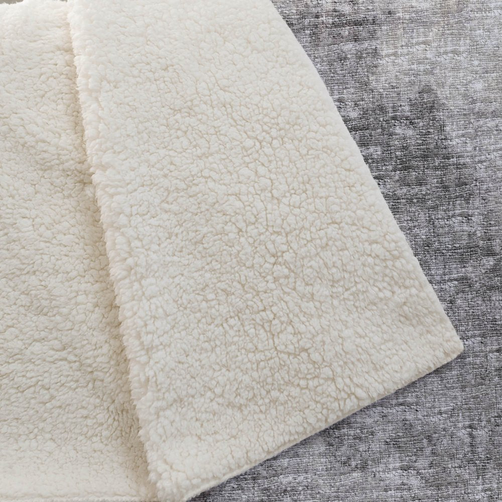 50" X 70" Coffee And Beige Abstract Polyester Woven Plush Throw Blanket