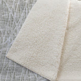 50" X 70" Beige And Gray Abstract Polyester Woven Plush Throw Blanket