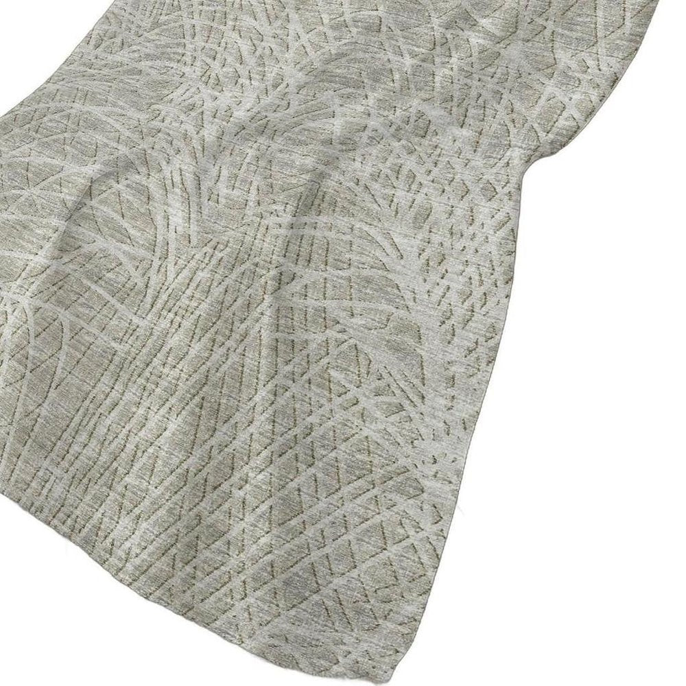 50" X 70" Beige And Gray Abstract Polyester Woven Plush Throw Blanket