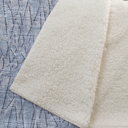 50" X 70" Blue And Beige Abstract Polyester Woven Plush Throw Blanket