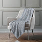 50" X 70" Blue And Beige Abstract Polyester Woven Plush Throw Blanket