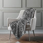 50" X 70" Charcoal And Gray Abstract Polyester Woven Plush Throw Blanket