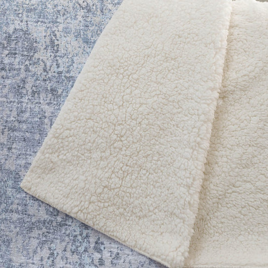 50" X 70" Blue And Beige Abstract Polyester Woven Plush Throw Blanket