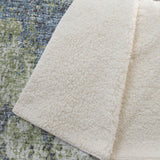 50" X 70" Green And Blue Abstract Polyester Woven Plush Throw Blanket