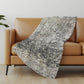 50" X 70" Gray And Black Abstract Polyester Woven Plush Throw Blanket