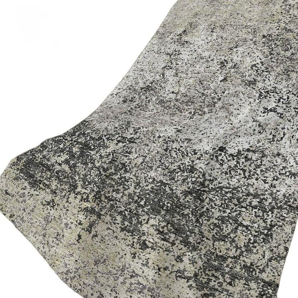 50" X 70" Gray And Black Abstract Polyester Woven Plush Throw Blanket