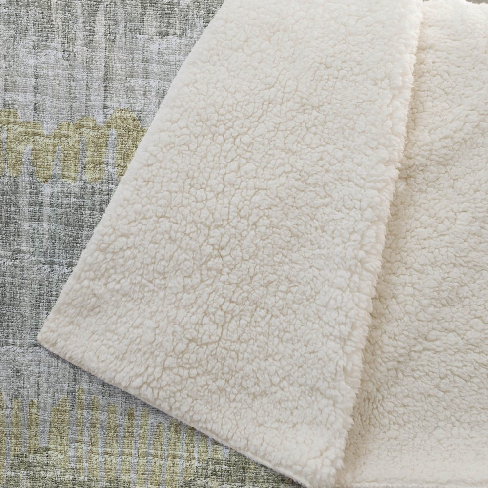 50" X 70" Sage And Gold Abstract Polyester Woven Plush Throw Blanket