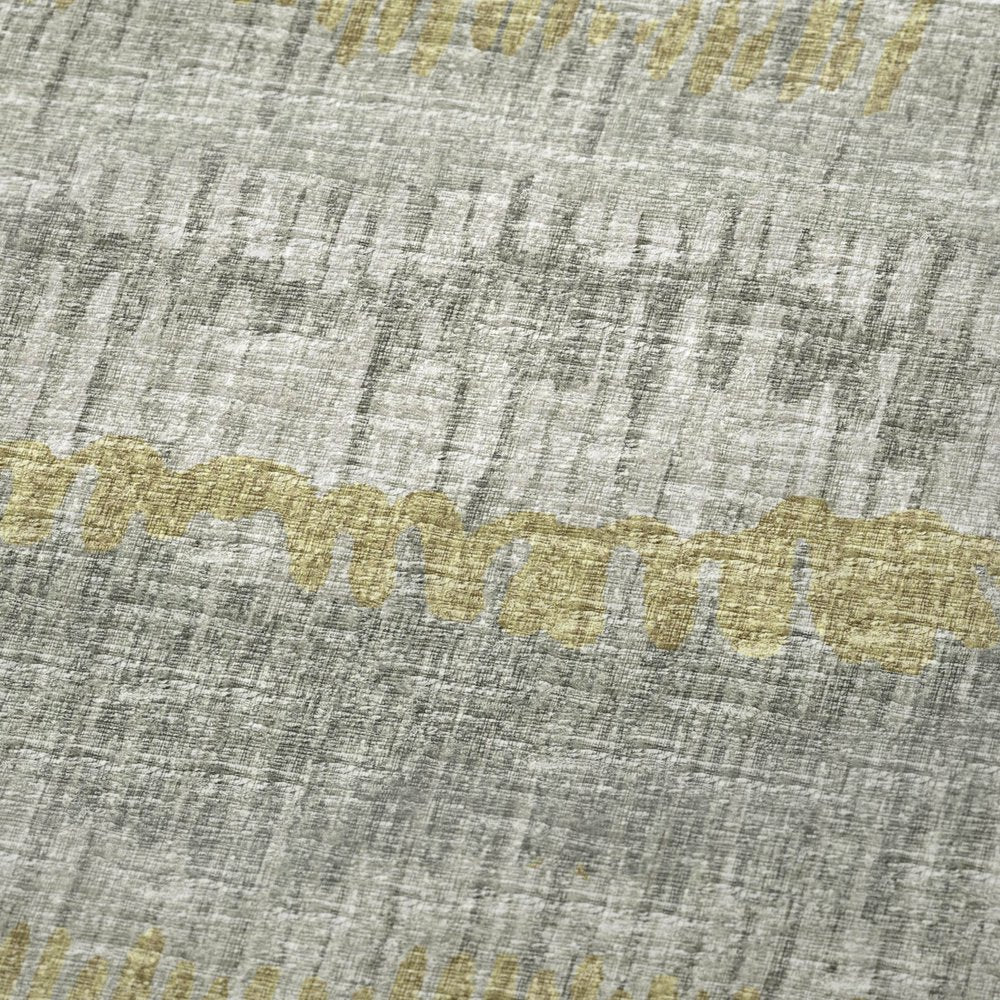 50" X 70" Sage And Gold Abstract Polyester Woven Plush Throw Blanket