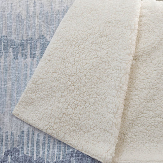 50" X 70" Blue And Beige Abstract Polyester Woven Plush Throw Blanket