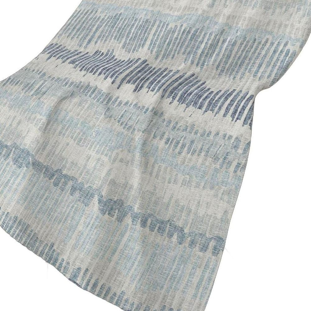 50" X 70" Blue And Beige Abstract Polyester Woven Plush Throw Blanket