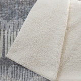 50" X 70" Gray And Charcoal Abstract Polyester Woven Plush Throw Blanket
