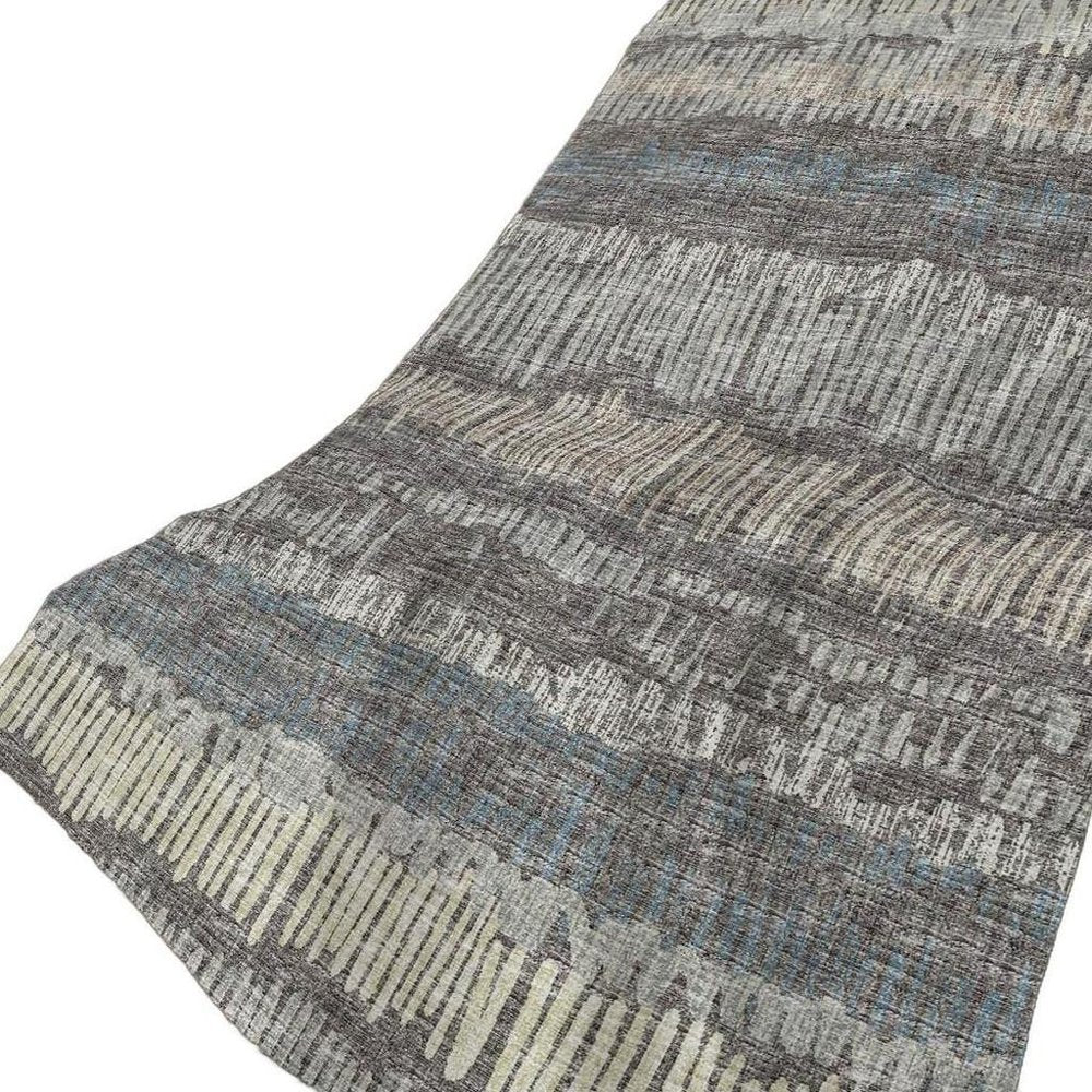 50" X 70" Gray And Charcoal Abstract Polyester Woven Plush Throw Blanket